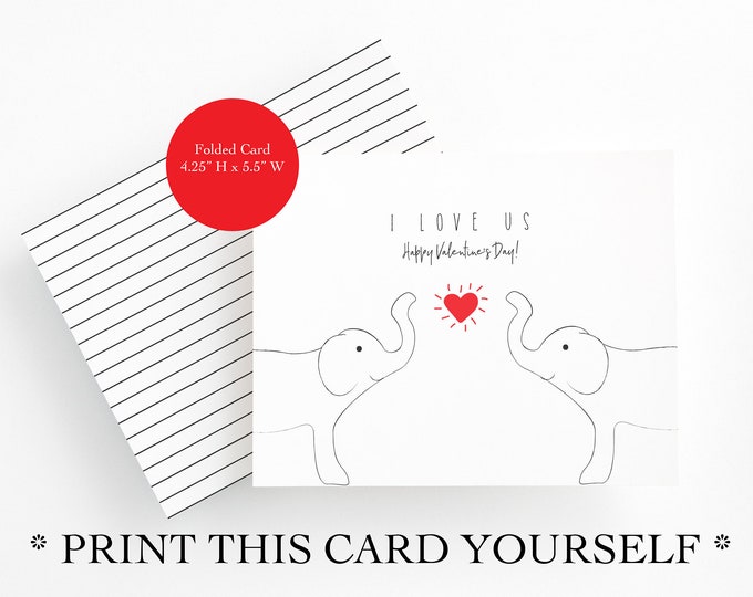 PRINTABLE VALENTINE'S DAY Card, Print yourself Valentines Day Card, quarantine Valentine printable, Print at Home 2021 Valentines Day Cards