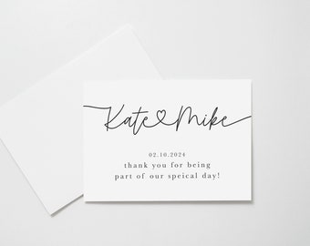 Wedding Thank You Cards, Personalized Wedding Thank You Cards, Wedding Thank You Cards Set, Simple Wedding Thank You Notes, Vendor Thank You
