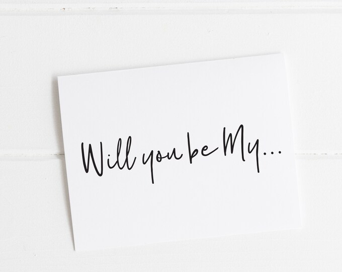 SET OF 6 - Will Be My Bridesmaid Proposal Cards, Maid of Honor Card, Matron of Honor Card, Groom Sister Card, Future Sister In Law