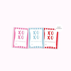 Afdrukbare pdf-bestand Valentijnsdag voor kinderen, PRINT JEZELF xoxo Valentijnsdagkaarten voor kinderen, School Valentine voor meisjes