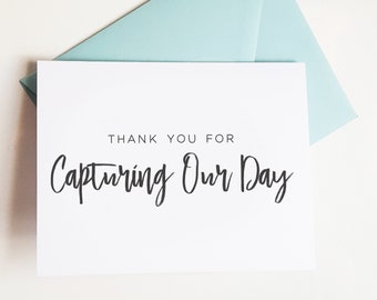 Thank you for Capturing Our Day Card, Thank You for Wedding Photographer, Thank You for , Wedding Vendor Thank You Cards, Wedding Day