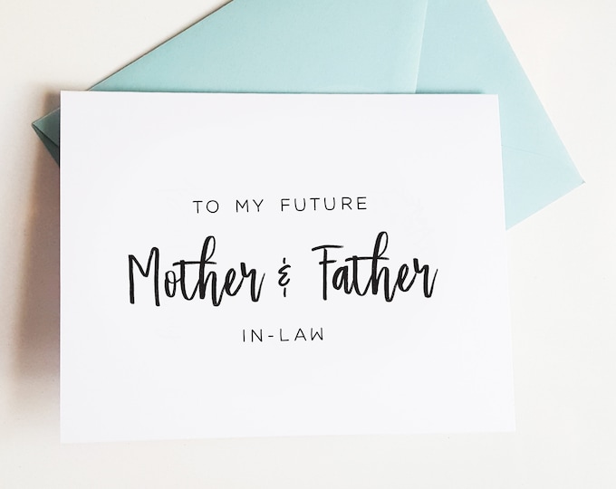 Wedding Day Card for Future Mother and Father In Law, for my in-laws Card on wedding day, Letter to Groom Parents, Letter for Brides Parents