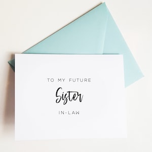 TARJETAS DE BODA: Tarjeta del día de la boda para la futura hermana, papelería de boda, tarjeta para cuñada, tarjetas de boda, tarjeta para la futura hermana, compromiso