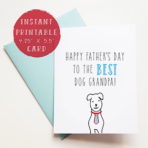 Biglietto per la festa del papà STAMPABILE, biglietto per la festa del papà per il miglior nonno cane, biglietto digitale per la festa del papà, biglietto per la festa del papà STAMPABILE per il nonno