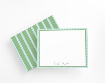 Personalized Green Stationery, Personalized Thank you Notes, Girls Stationery, Stationery gift for her, Hostess Gift, Teacher Gift
