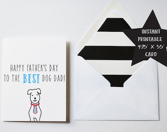 PRINT AT HOME - Happy Father's Day to the Best Dog Grandpa Downloadable Card, Print Youreself Father's Day Card for dog Lover, Dog Cards