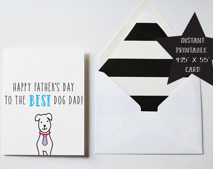 PRINT AT HOME - Happy Father's Day to the Best Dog Grandpa Downloadable Card, Print Youreself Father's Day Card for dog Lover, Dog Cards