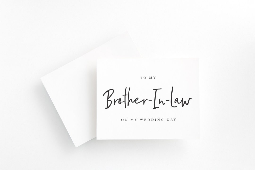 Brother in Law Wedding Card to My Brother in Law on My Etsy Brother in Law Wedding Card to My Brother in Law on My Etsy