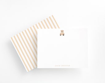 Teddy Bear Stationery, Neutral Baby Stationery Set, Vintage Baby, Little Boy Stationery, Baby Shower Gift, Newborn Gift, Custom Baby Gift
