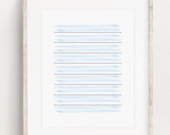 Printable Watercolor Blue Artwork for Nursery, Home or Office, Colorful Wall Decor, Simple Wall Art, Minimalist Wall Art