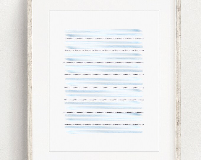 Printable Watercolor Blue Artwork for Nursery, Home or Office, Colorful Wall Decor, Simple Wall Art, Minimalist Wall Art