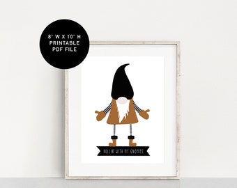 Printable Holiday Nordic Wall Decor, Holiday Decor Gnomes, Funny Gnome Art, Cabin Wall Art, Christmas Decor, Holiday Decor, DIY Decor