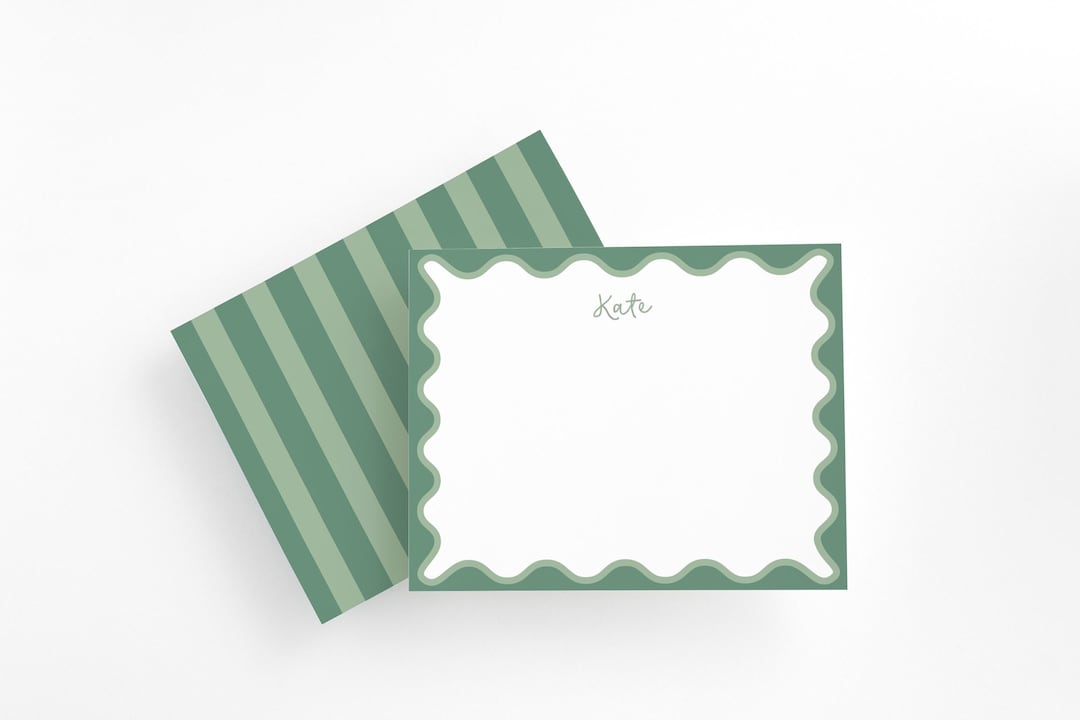 Personalized Scalloped Stationery Gift Set – Colorful Modern Note Cards ...