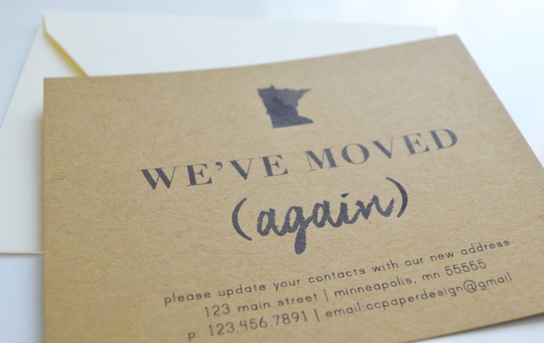 PERSONALIZED POSTCARD SET: We've Moved Again Postcards, Moving Announcements, Custom State Change of Address Cards, Address Change Cards image 4