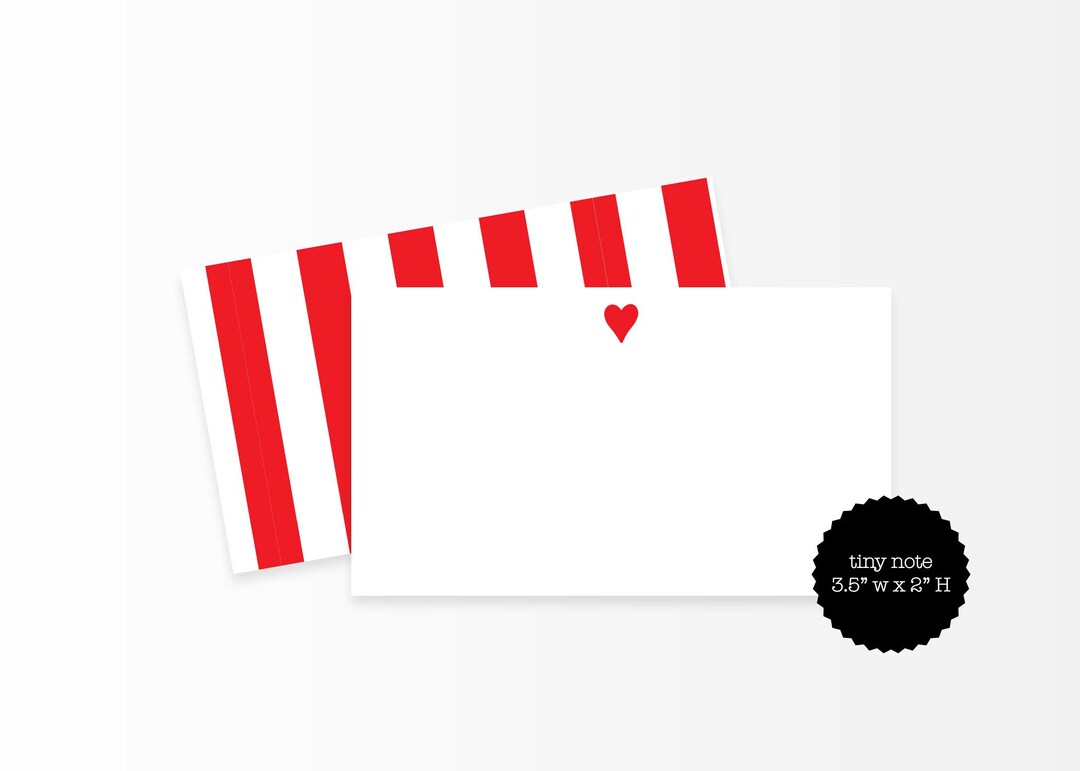 Red Heart Note Card Red Heart Mini Note Cards – Tiny Notes for Valentine’s Day, Gifts ...