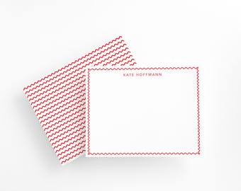 Personalized Graduation Gift – Custom Red Stationery Set | Name Note Cards for Grads | Graduation Thank You Notes | Flat Cards