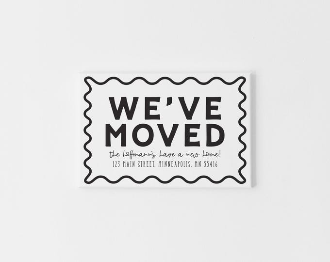 Black and White Moving Announcement Cards – Simple We’ve Moved Cards | Minimal Change of Address | Personalized Flat Note Cards
