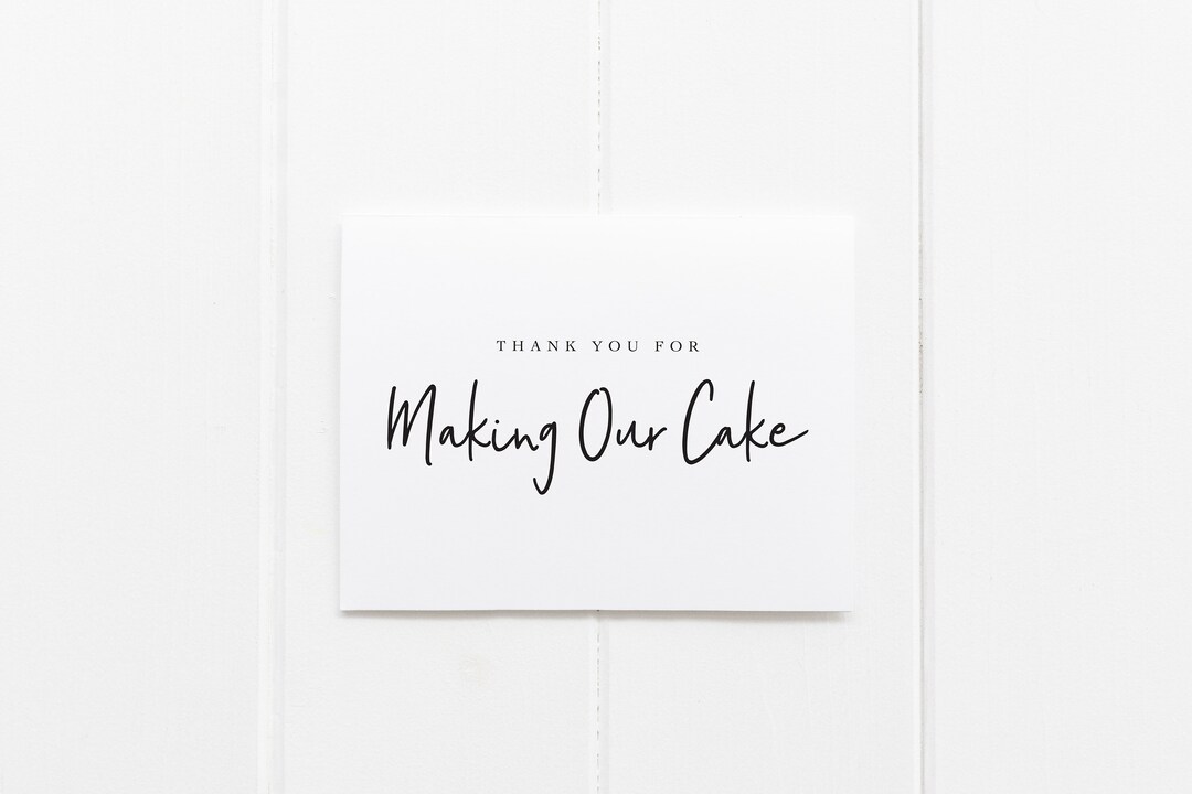 Wedding Cake Thank You Card, Bakery Vendor Appreciation Card - Etsy
