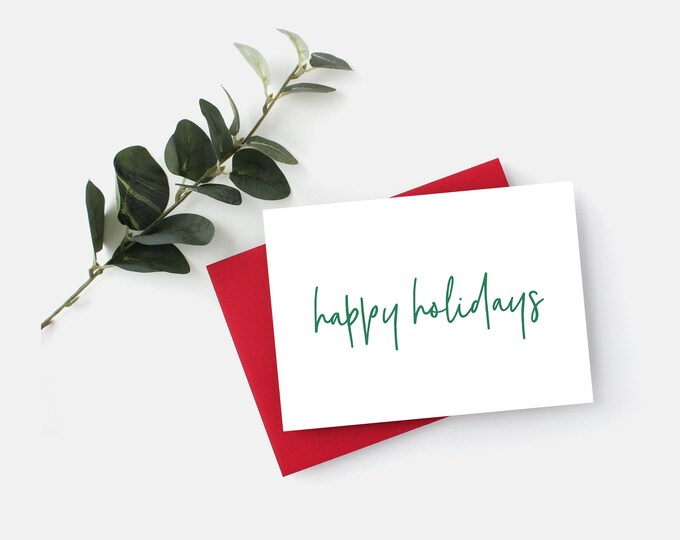 GREETING CARD - Happy Holidays, Corporate Holiday Card, Simple holiday Card, Office Holiday Cards, Happy Holidays Greeting Card, Christmas