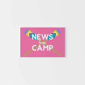 Postales de campamento rosa para niñas: Noticias del campamento / Papelería del campamento de verano / Correo del campamento / Cartas del campamento para niñas