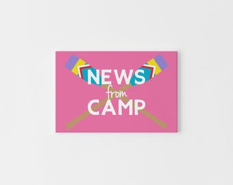 Pink Camp Postcards for Girls – News From Camp | Summer Camp Stationery | Camp Mail | Girls Camp Letters Home