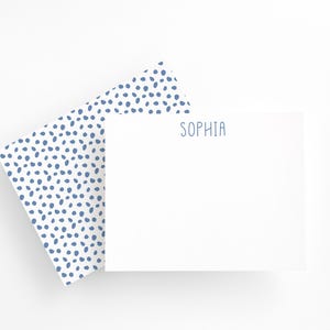 Tarjetas de notas personalizadas, juego de papelería azul y blanco, juego de papelería estampado para, juego de escritura personalizado, juego de escritura de cartas para niñas