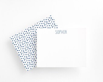Aangepaste notitiekaarten, blauw-witte briefpapierset, briefpapierset met patroon voor, gepersonaliseerde schrijfset, briefschrijfset meisjes