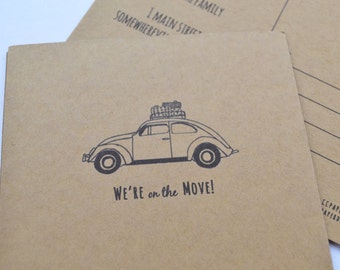 SET di cartolina - noi stiamo sulle cartoline mossa personalizzato, cartoline di annuncio di Moving, Set di annunci, cartoline divertenti in movimento in movimento
