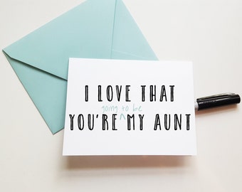 Card from Niece or Nephew to Future Aunt | Card for Future Aunt | Wedding Card from Niece or Nephew to Future Aunt | Aunt Birthday Card