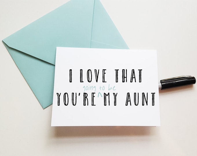 Card from Niece or Nephew to Future Aunt | Card for Future Aunt | Wedding Card from Niece or Nephew to Future Aunt | Aunt Birthday Card