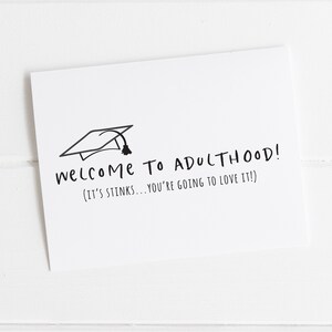 Tarjetas de graduación divertidas, tarjetas de felicitaciones divertidas para graduados de último año, tarjeta de bienvenida a la edad adulta, tarjetas de felicitaciones para graduados