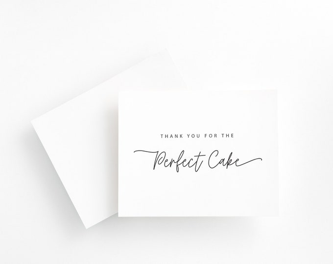 Wedding Cake Maker Thank You Card, Thank You For the Perfect Cake Card,  Thank You For Wedding Vendor, Wedding Day Thank You Cards