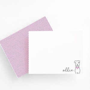 Personalisiertes flaches Briefpapier-Set, niedlicher kleiner Hund personalisierte Grußkarten, benutzerdefiniertes Briefpapier-Set, Hundebriefpapier, bunte Grußkarten