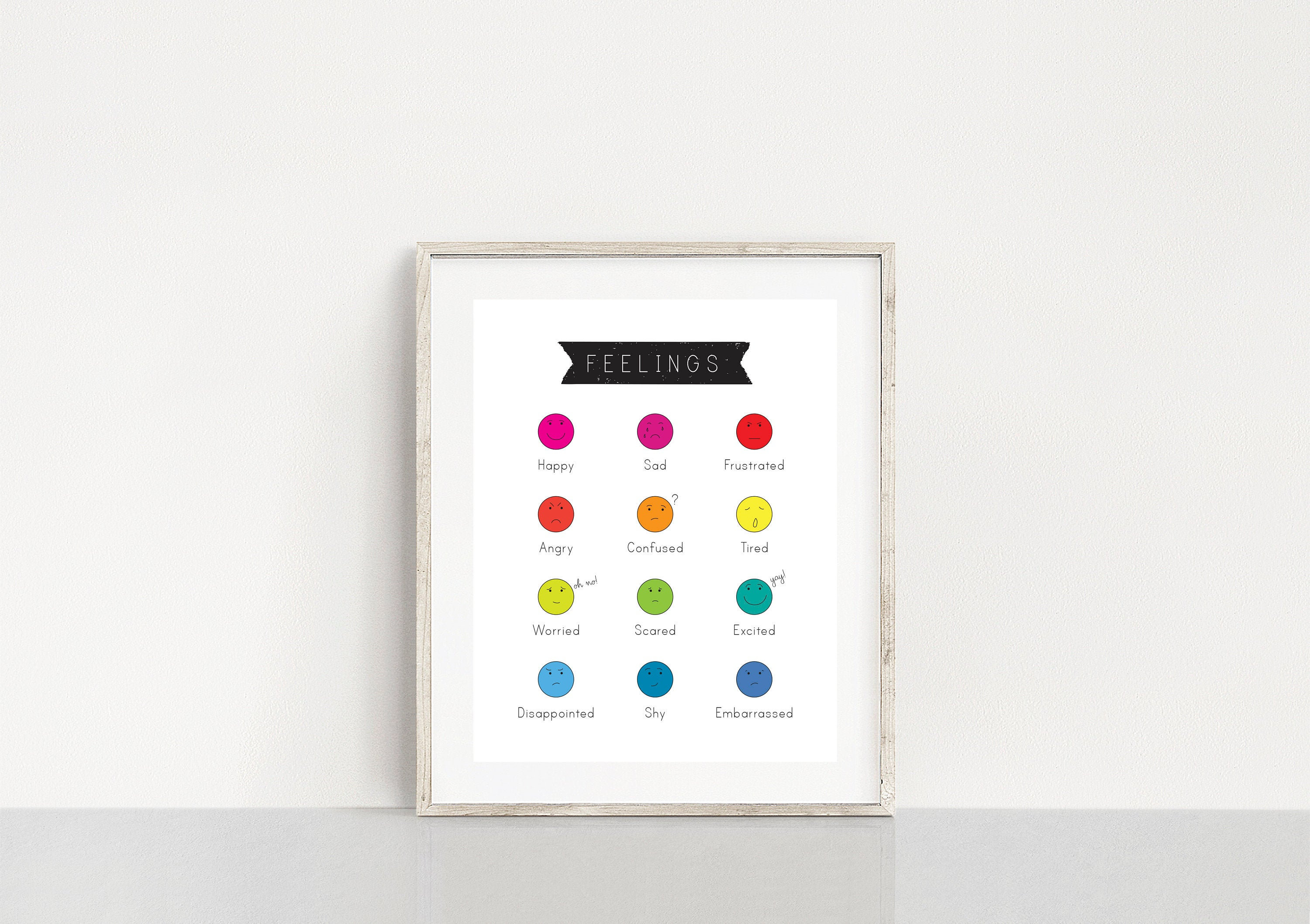 Colorful Feelings Poster for Kids, Printable Feelings Chart ...