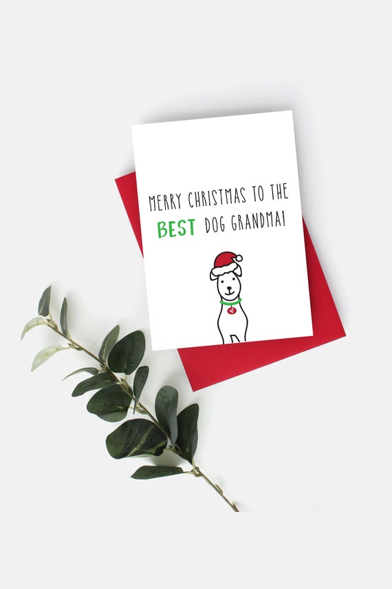 Buon Natale Nonna.Cartolina D Auguri Buon Natale Al Miglior Cane Nonna Etsy