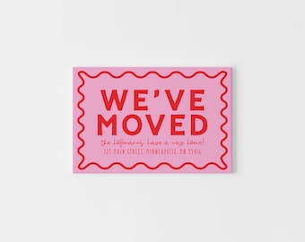 Colorful Moving Announcement Cards – Fun We’ve Moved Cards | Bright New Address | Personalized Flat New Address Cards