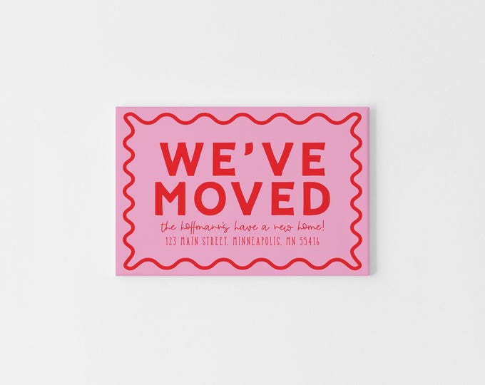 Colorful Moving Announcement Cards – Fun We’ve Moved Cards | Bright New Address | Personalized Flat New Address Cards