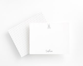 Personalisiertes Babyparty-Briefpapier, Baby-Häschen-Dankeschön-Karten, personalisiertes Briefpapier, Dusche Dankeschön-Briefpapier, Geschlechtsneutrale Dusche
