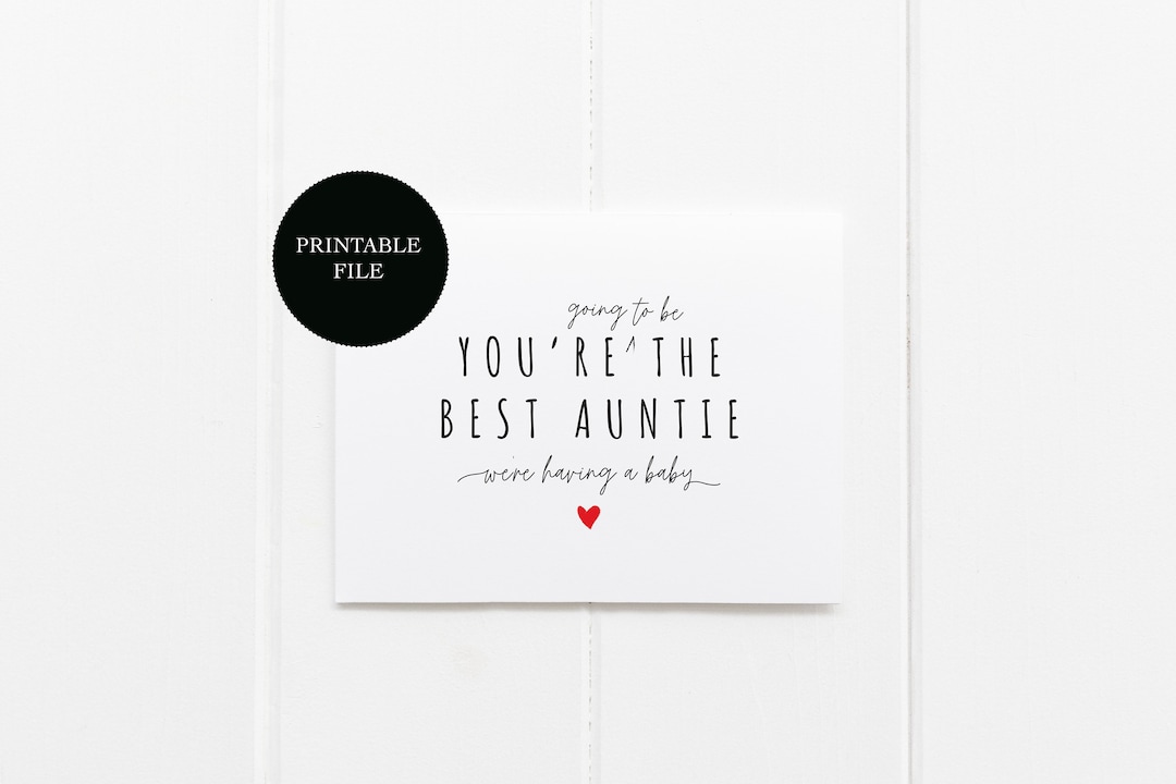 PRINTABLE Pregnancy Announcement Card, You're Going to Be an Aunt, Pregnancy Announcement