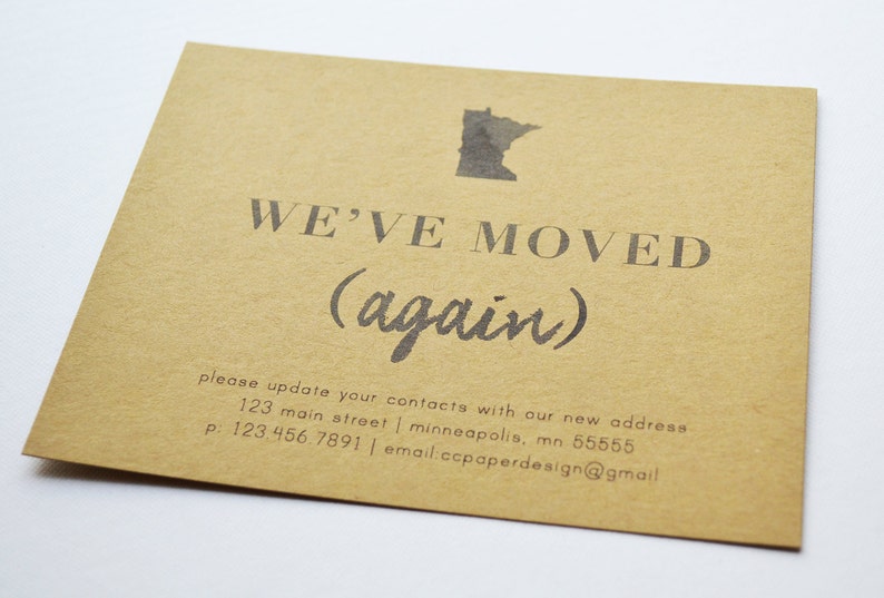 PERSONALIZED POSTCARD SET: We've Moved Again Postcards, Moving Announcements, Custom State Change of Address Cards, Address Change Cards image 1