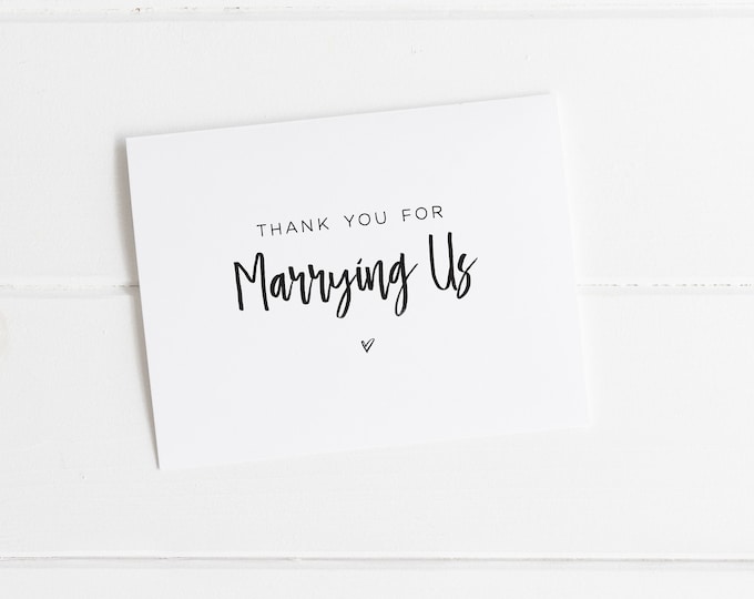 WEDDING THANK YOU cards- Thank you for Marrying Us Card, Wedding Day Cards for Bride and Groom, Wedding Stationery, Wedding Thank you Card
