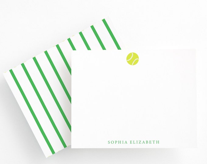 Personalized Tennis Ball Note Cards, Tennis Stationery, Tennis Player Gift Ideas, Kids Stationery Set, Personalized Stationery for Him Her