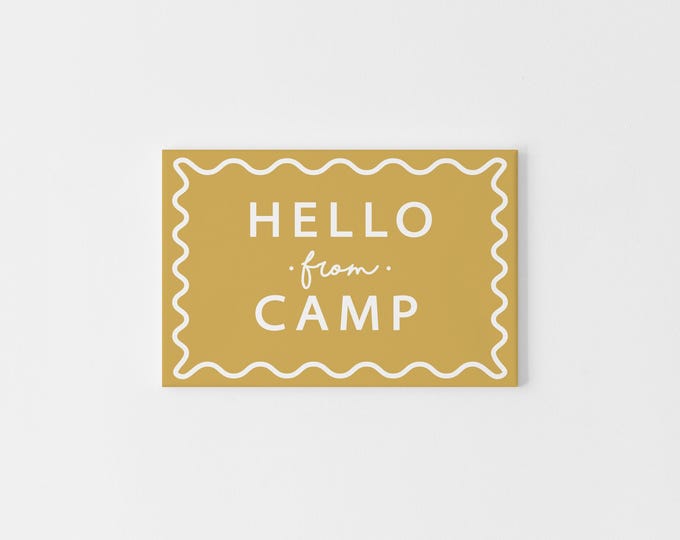 Camp Postcards for Kids, Hello from Camp Card Set, Pen Pal Writing Kit, Summer Stationery for Campers, No Envelope Needed