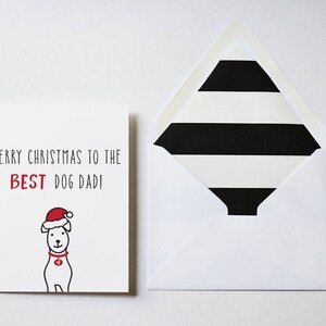 GREETING CARD - Merry Christmas to the Best Dog Dad Card, Cards for Dog People, Dog Lover Card and Gift, Dog Christmas Card, Dog Lover