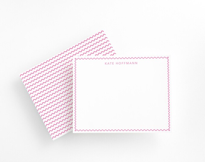 Personalized Baby Shower Gift – Custom Name Stationery Set for New Mom | Pink Note Cards | Thank You Notes for Baby Gifts