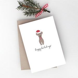 TARJETA DE GREETING DE VACACIONES - Tarjeta de Vacaciones Felices, Tarjetas de Vacaciones para Perros, Tarjetas de Navidad para Perros, Tarjetas de Navidad Lindas, Tarjetas de Navidad, Perro Papá Noel