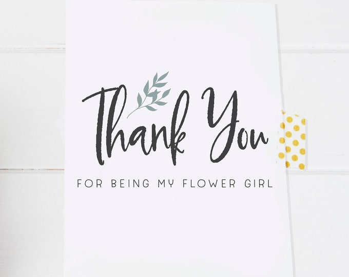 WEDDING DAY Thank You Cards, Card for Flower Girl, Flower Girls, Wedding Cards, Wedding Day Cards, Wedding Party Gift for Flower Girls