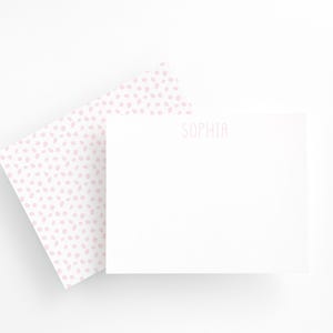 Biglietti di ringraziamento personalizzati per bambina, set di cancelleria rosa per ragazze, biglietti personalizzati per baby shower