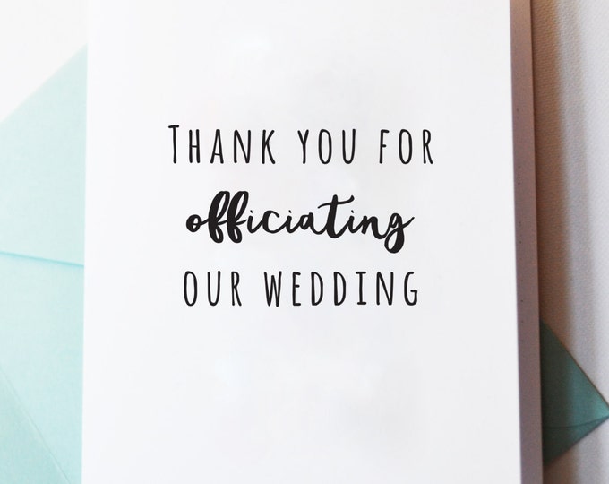 Printable Card for Wedding Officiant, PDF, Digital Card, Thank you for Marrying us, downloadable card for officiant, Instant Greeting Card