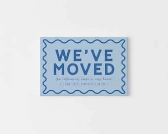 Blue We’ve Moved Cards – Personalized Moving Announcement Cards | New Address Cards | Simple Change of Address for Families